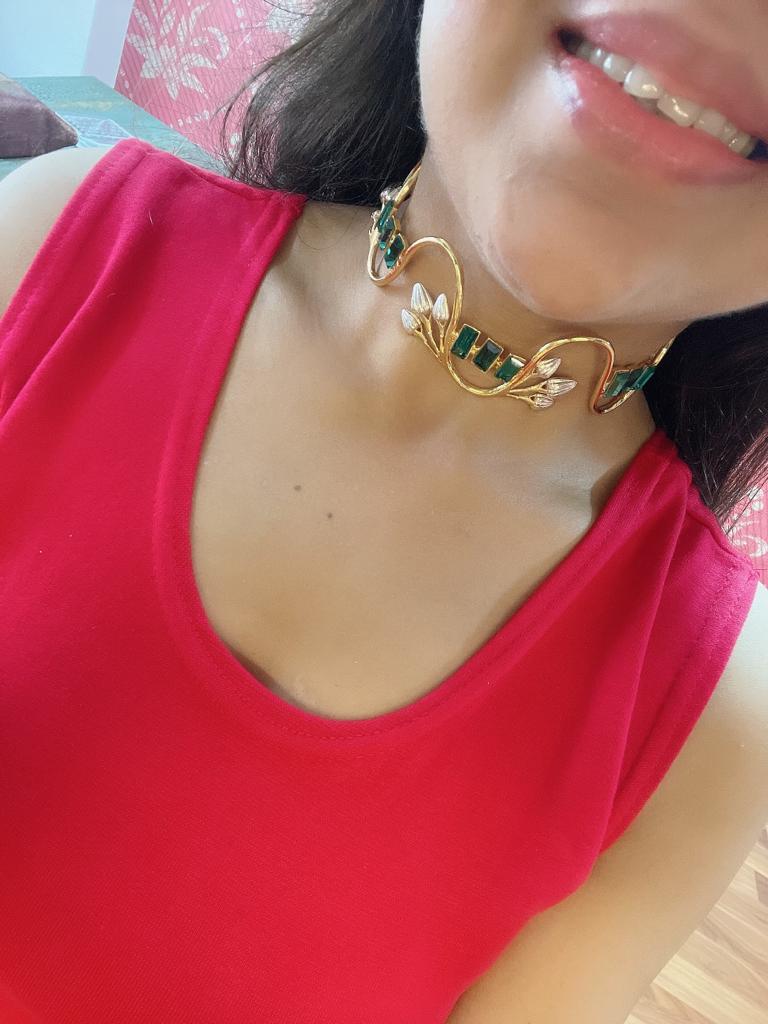 Emerald Waved Choker