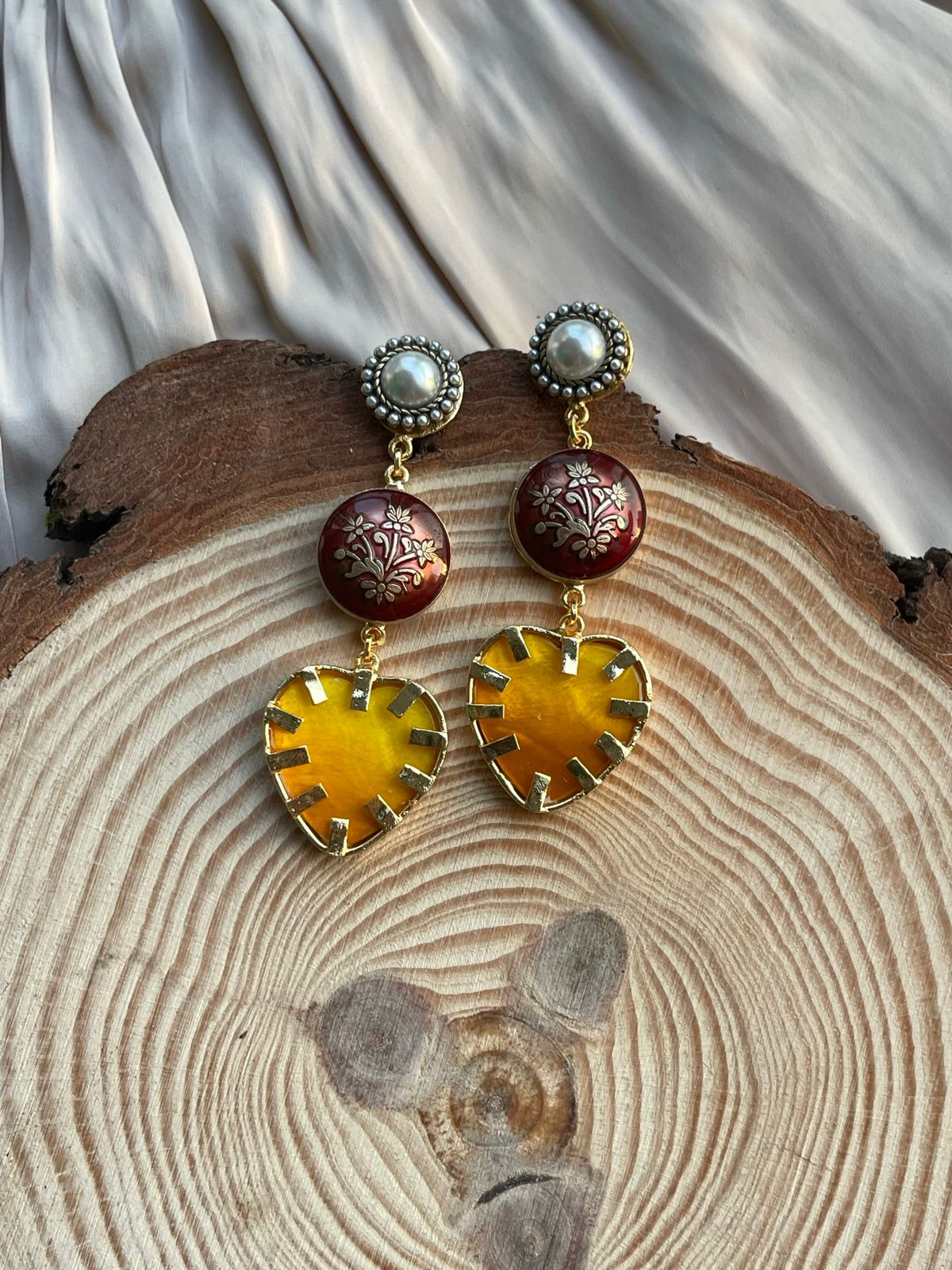 Yellow heart danglers