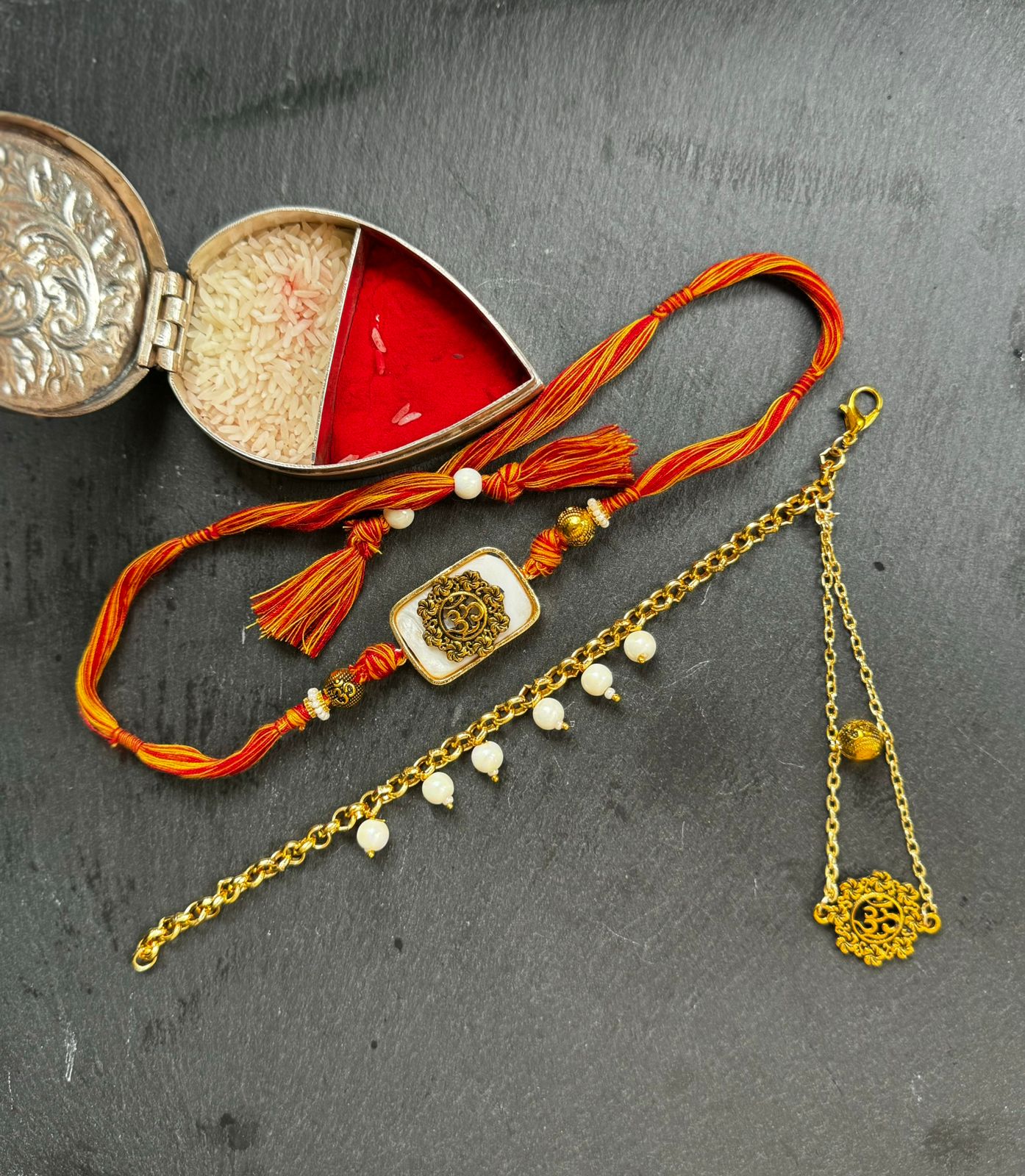 Aum Rakhi Set | 18kt Gold Plated