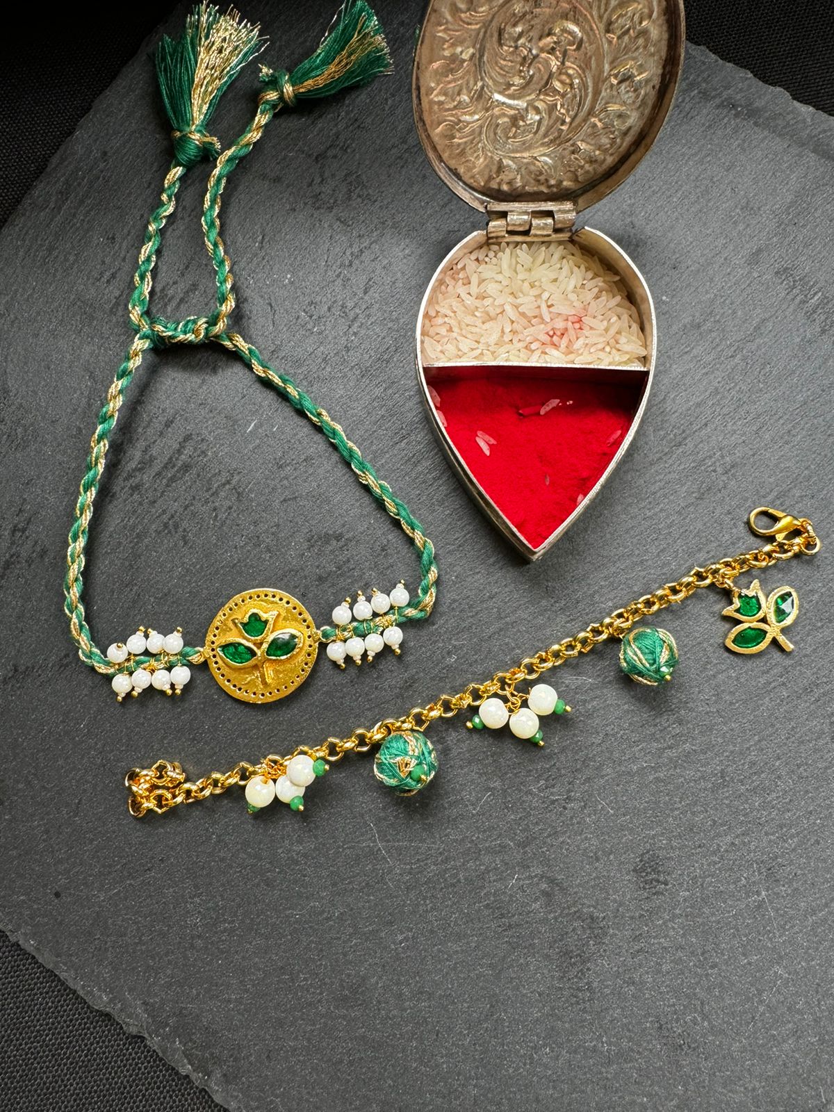 Emerald Leaf Set | 18kt Gold Plated