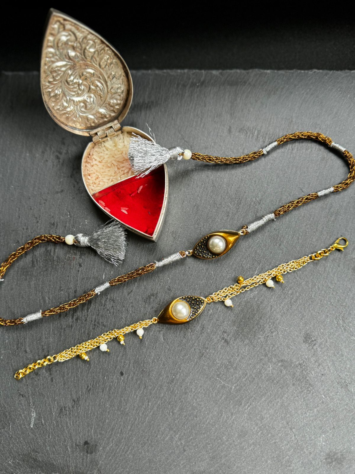 Bronze Pearl Set | 18kt Gold Plated