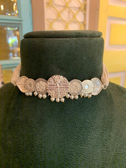 Silver Coin Choker