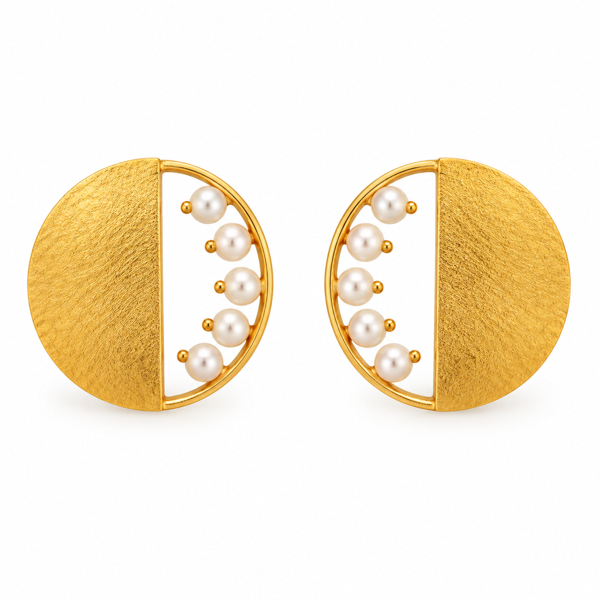 Half and Half Circle Studs