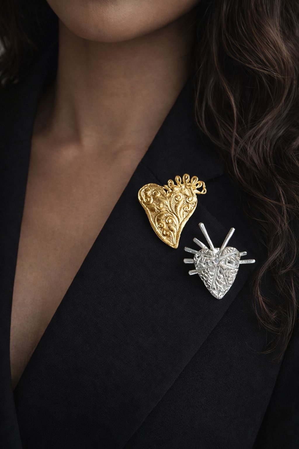 Handcrafted Artisan Metal Brooch