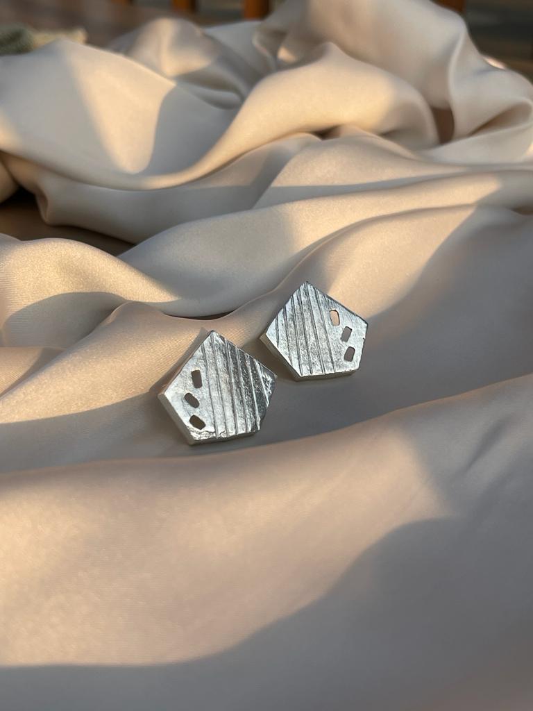 Pentagon silver studs