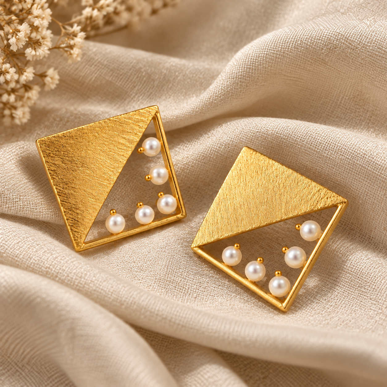 Half and Half Square Studs