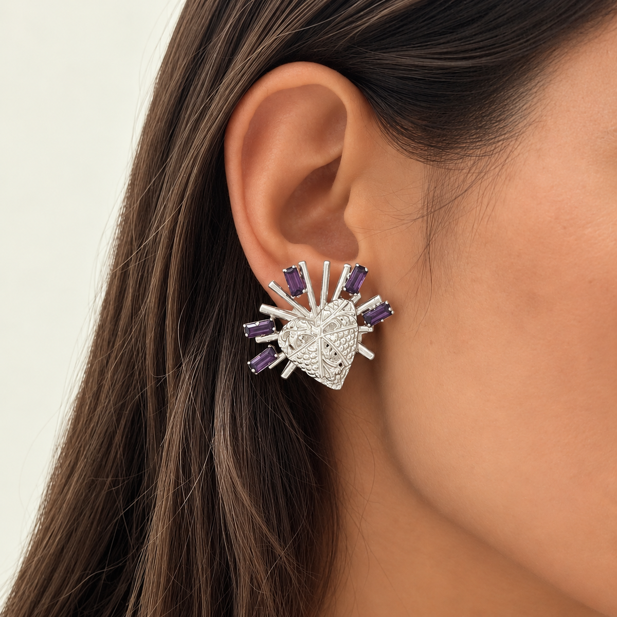 Flawless heart studs Silver