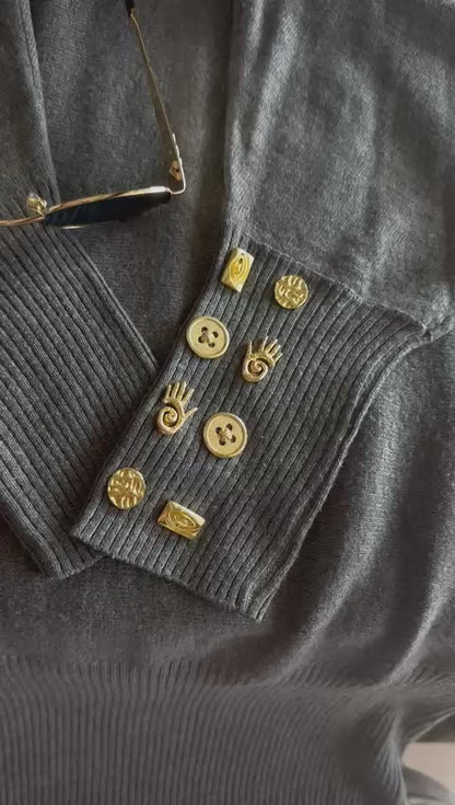 Handcrafted Artisan Metal Brooch