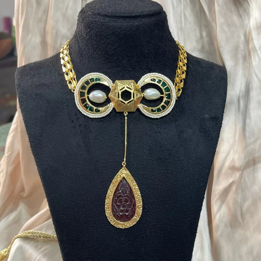 Ruby Pear Drop Choker