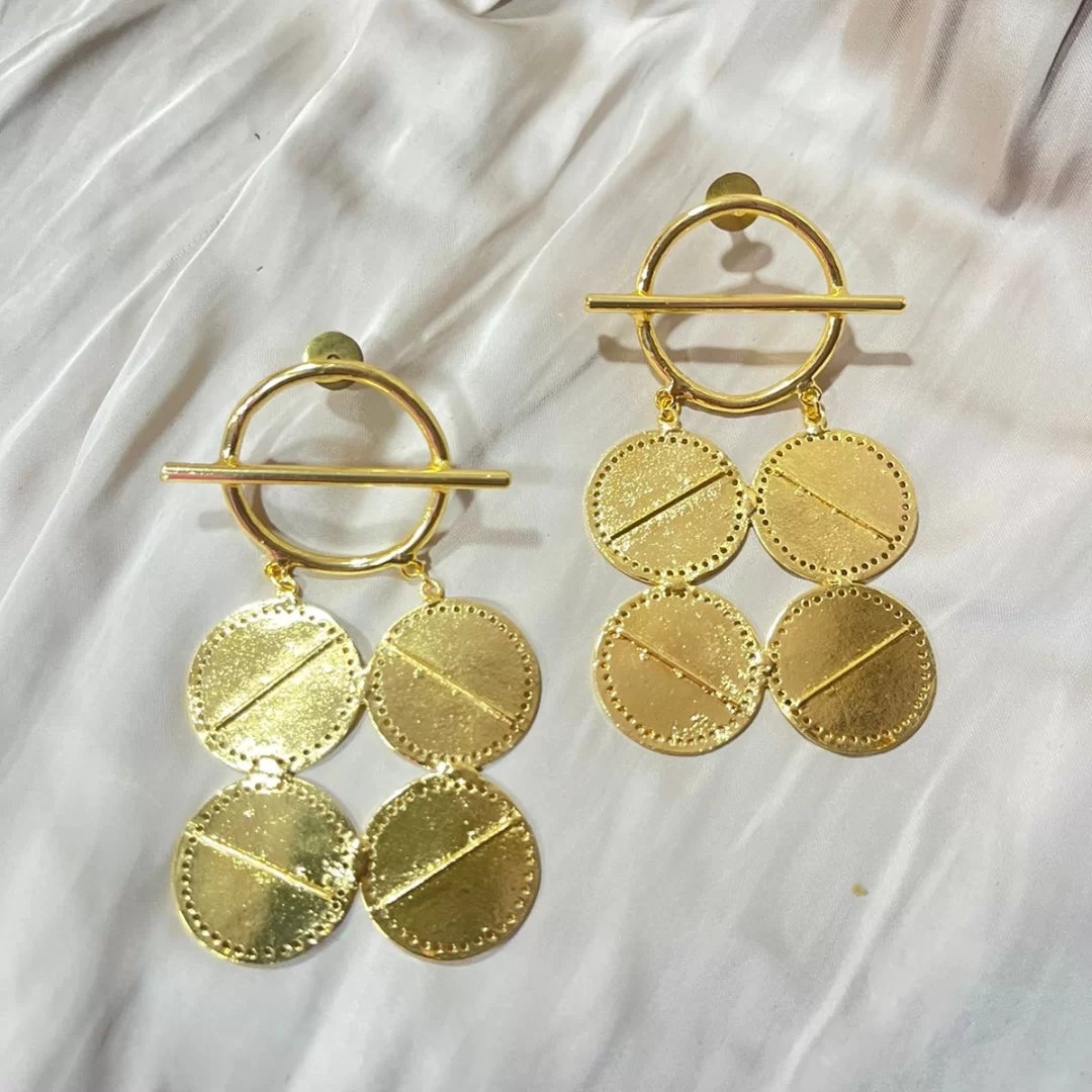 Quattro Geom Circle Earrings