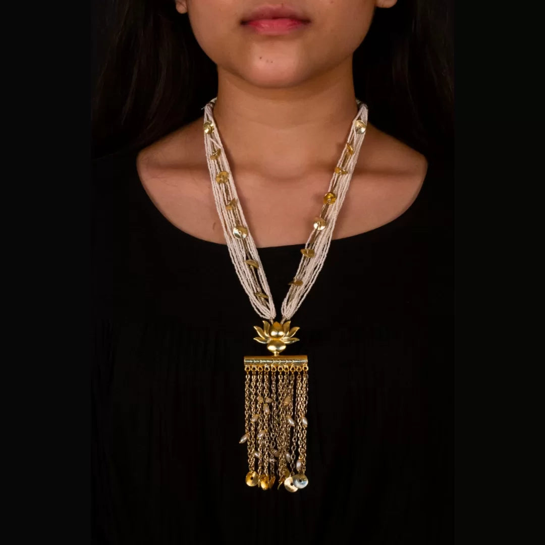 Lotus Chain Dangler Neck Piece