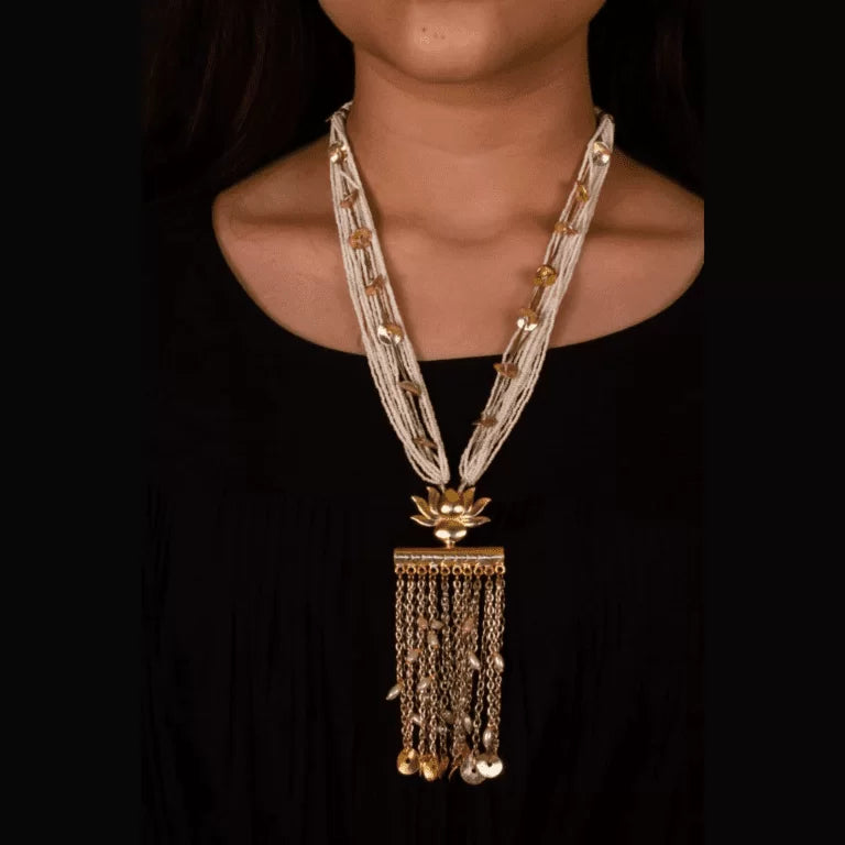 Lotus Chain Dangler Neck Piece