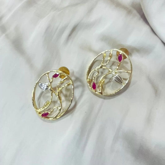 Oval Ruby Earrings