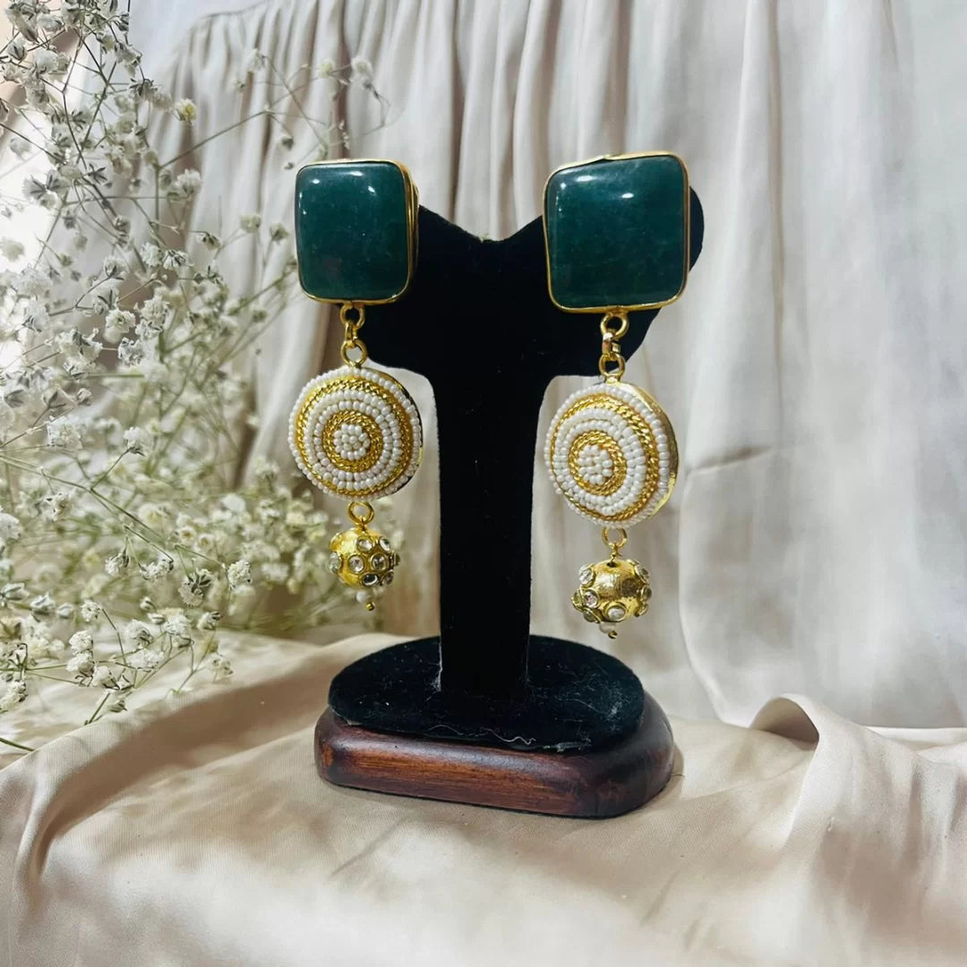 Square Emerald Earrings