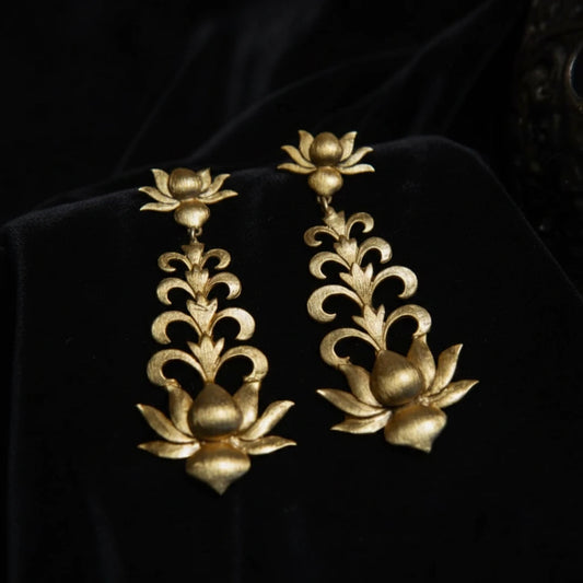 Mustache Lotus Earrings