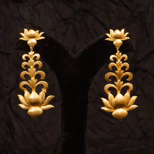 Mustache Lotus Earrings